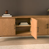 Hollis Warm Brown Wood 4-Door Closed Sideboard from Mercana - Luna Furniture