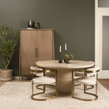 Sorrano 59" Botticino Marble Round w/ Fluted Base Dining Table from Mercana - Luna Furniture