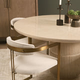 Sorrano 59" Botticino Marble Round w/ Fluted Base Dining Table from Mercana - Luna Furniture
