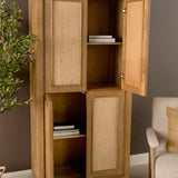 Valterra Light Brown Wood w/ Travertine 4 Door Tall Cabinet from Mercana - Luna Furniture