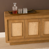 Valterra Light Brown Wood w/ Travertine 6 Door Media Console from Mercana - Luna Furniture
