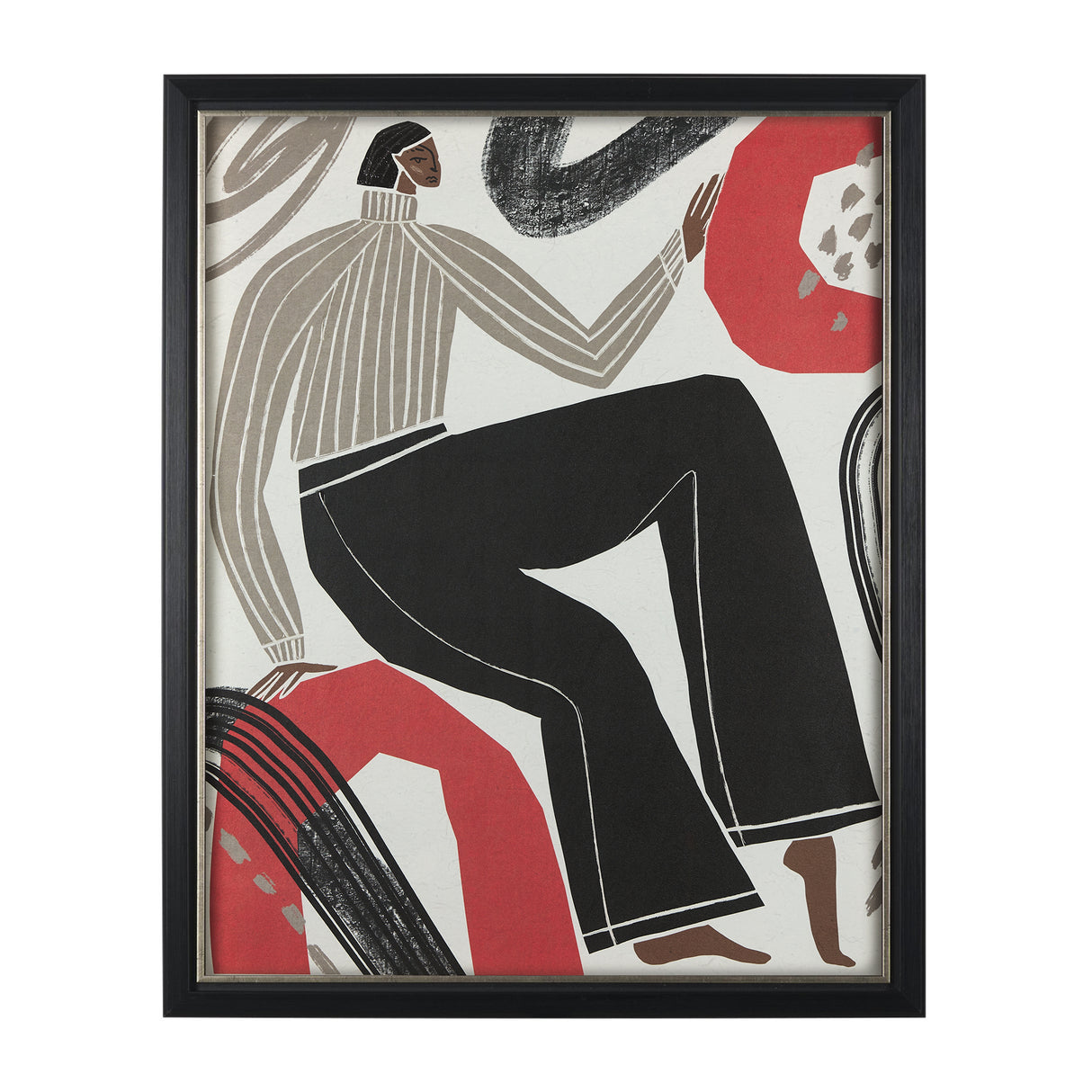 Bold People - Rowan by Mercana Studio Hand Embellished Textured Framed Art Print Matted under Glass from Mercana - Luna Furniture