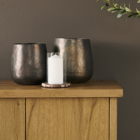 Bordo Red Marble w/ Glass Hurricane Candle Holder from Mercana - Luna Furniture
