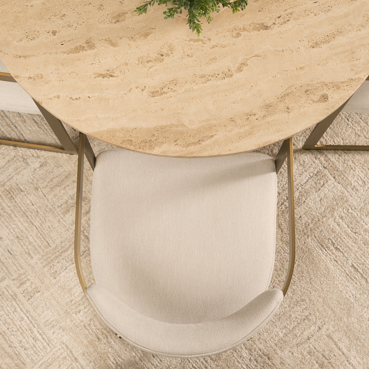 Allyson 42" Light Wood Base w/ Travertine Top Dining Table from Mercana - Luna Furniture