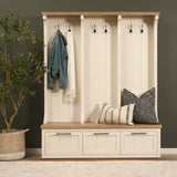 Fairview IV 61L x 17W White And Brown Wood With Storage Hall Tree from Mercana - Luna Furniture