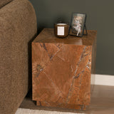 Matteo Solid Rainforest Rust Marble Square Side Table from Mercana - Luna Furniture