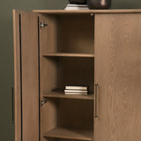 Hollis Gray-Brown Wood Curio Cabinet from Mercana - Luna Furniture