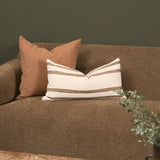 Maryn 14x26 Lumbar Cream w/ Brown Stripes Decorative Pillow Cover from Mercana - Luna Furniture