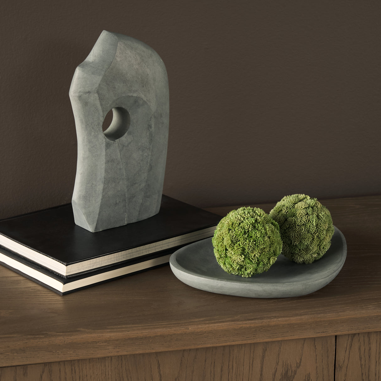 Tria Rounded Triangular Grey Marble Decorative Tray from Mercana - Luna Furniture