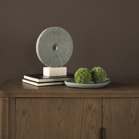 Orin Gray Marble Round Disc Decorative Object from Mercana - Luna Furniture