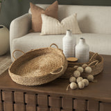 Ulana Set of 3 Round Nesting Seagrass Trays w/ Loop Handles from Mercana - Luna Furniture