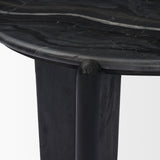 Rumer Black Wood w/ Black Marble Side Table from Mercana - Luna Furniture