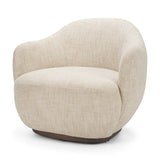 Hudson Oatmeal Fabric Upholstered Swivel Chair from Mercana - Luna Furniture
