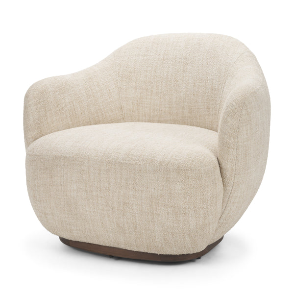 Hudson Oatmeal Fabric Upholstered Swivel Chair