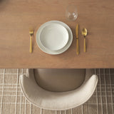 Trellyn 94" Light Brown Solid Wood Carved Woven Base Rectangular Dining Table from Mercana - Luna Furniture