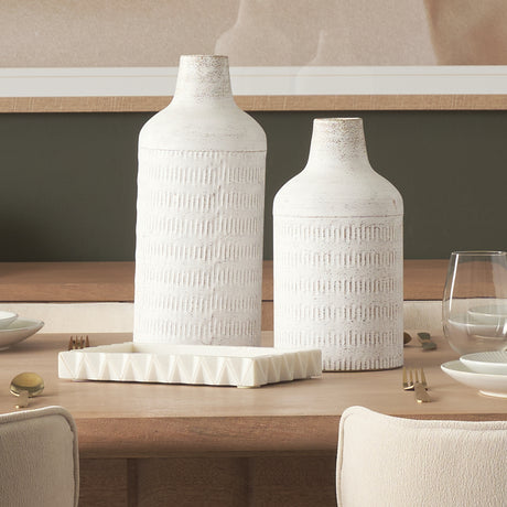 Camellia Rectangular White Marble Scalloped Tray from Mercana - Luna Furniture