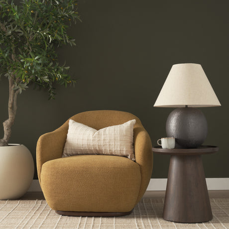 Takoda Dark Brown Wood Tapered Drum Accent Table from Mercana - Luna Furniture