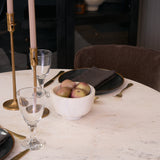 Veneto 40" Round White Marble Top with Black Metal Base Dining Table from Mercana - Luna Furniture