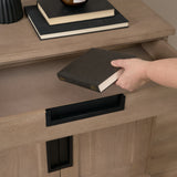 Braxton 33.5L x 18.5W x 31.5H Beige Wood W/Black Accents 2 Door Accent Cabinet from Mercana - Luna Furniture