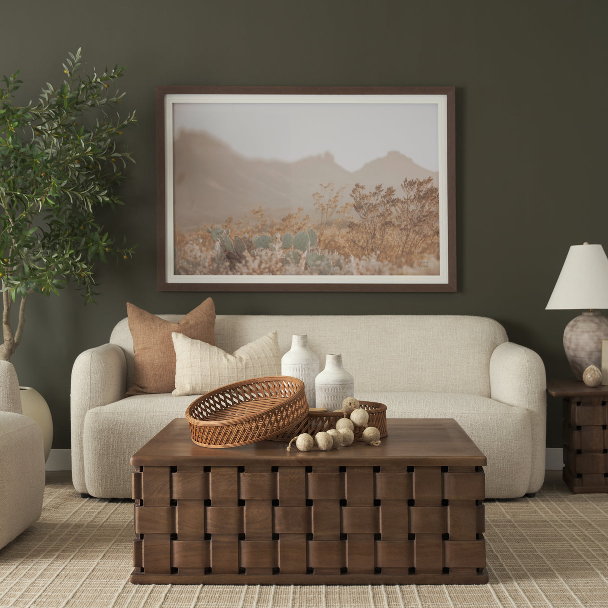 Thala Medium Brown Round Wicker Tray (Set of 2) from Mercana - Luna Furniture