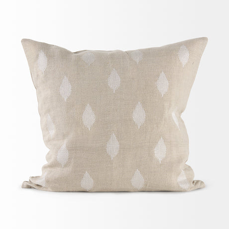 Enya 18x18 Beige and Cream Fabric Patterned Pillow Cover w/Down Filler, Set of 2 from Mercana - Luna Furniture