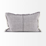 Thais 13x21 Gray Fabric Fringed Pillow Cover w/Down Filler, Set of 2 from Mercana - Luna Furniture