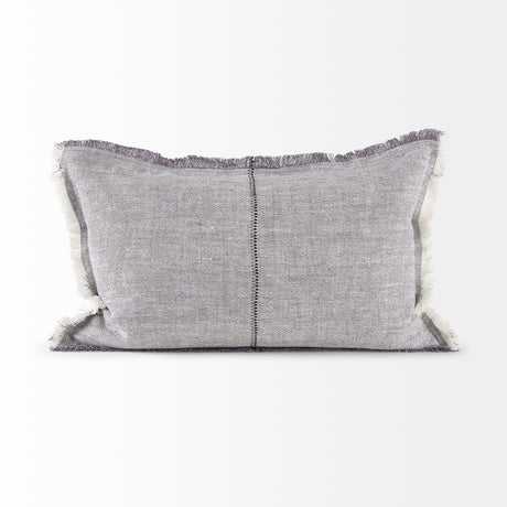 Thais 13x21 Gray Fabric Fringed Pillow Cover w/Down Filler, Set of 2 from Mercana - Luna Furniture