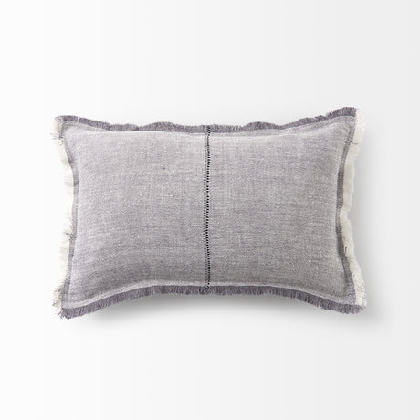 Thais 13x21 Gray Fabric Fringed Pillow Cover w/Down Filler, Set of 2 from Mercana - Luna Furniture