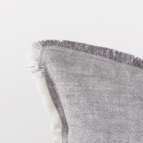 Thais 13x21 Gray Fabric Fringed Pillow Cover w/Down Filler, Set of 2 from Mercana - Luna Furniture