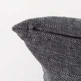 Sibyl 13x21 Black Fabric Striped and White Fringed Pillow Cover w/Down Filler, Set of 2 from Mercana - Luna Furniture
