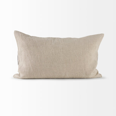 Raquel 13x21 Beige and Black Fabric Plaid Pillow Cover w/Down Filler, Set of 2 from Mercana - Luna Furniture