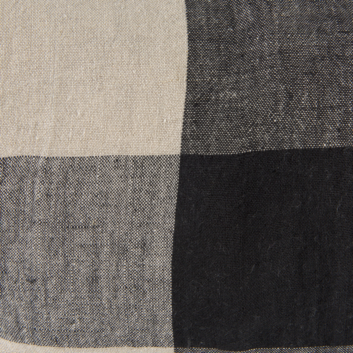 Raquel 13x21 Beige and Black Fabric Plaid Pillow Cover w/Down Filler, Set of 2 from Mercana - Luna Furniture