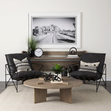 Thalia 13x21 Black and Beige Fabric Striped w/Fringe Pillow Cover w/Down Filler, Set of 2 from Mercana - Luna Furniture