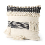 Beardell 18x18 Cream And Black w/Tassels Pillow Cover w/Down Filler, Set of 2 from Mercana - Luna Furniture
