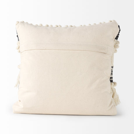Beardell 18x18 Cream And Black w/Tassels Pillow Cover w/Down Filler, Set of 2 from Mercana - Luna Furniture
