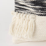 Beardell 18x18 Cream And Black w/Tassels Pillow Cover w/Down Filler, Set of 2 from Mercana - Luna Furniture