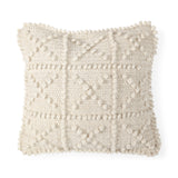 Leroy 18x18 Cream Raised Pattern Detail Pillow Cover w/Down Filler, Set of 2 from Mercana - Luna Furniture