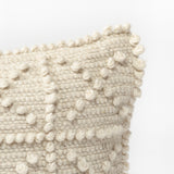 Leroy 18x18 Cream Raised Pattern Detail Pillow Cover w/Down Filler, Set of 2 from Mercana - Luna Furniture