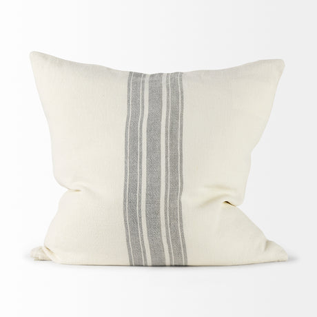 Patrice 22x22 Cream With Gray Stripes Pillow Cover w/Filler, Set of 2 from Mercana - Luna Furniture