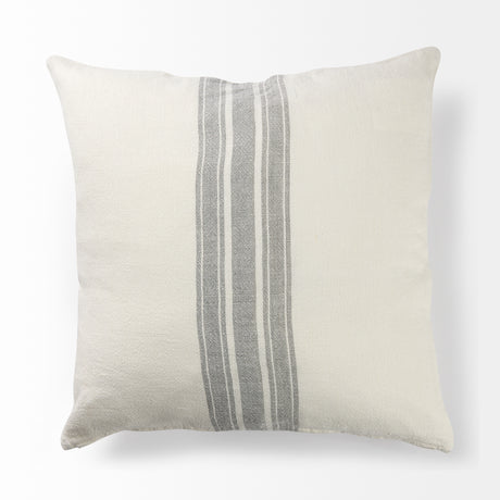 Patrice 22x22 Cream With Gray Stripes Pillow Cover w/Filler, Set of 2 from Mercana - Luna Furniture