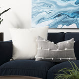 Linda 13x21 Navy And Cream With White Detail Pillow Cover w/Down Filler, Set of 2 from Mercana - Luna Furniture