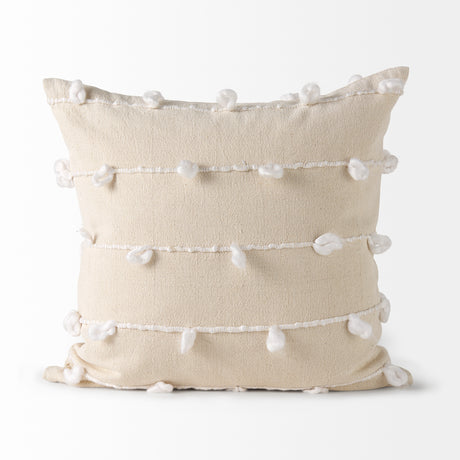 Erica 20x20 Cream With White Detail Pillow Cover w/Down Filler, Set of 2 from Mercana - Luna Furniture