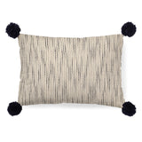 Krystal 13x21 Cream/Blue Pom Pom Pillow Cover w/Down Filler, Set of 2 from Mercana - Luna Furniture