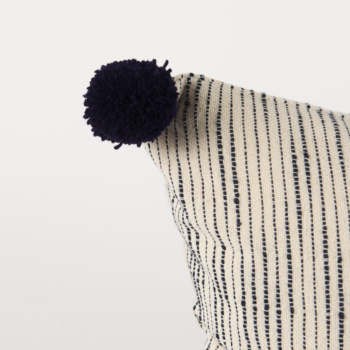 Krystal 18 x 18 Cream/Black Pom Pom Pillow Cover w/Filler, Set of 2 from Mercana - Luna Furniture