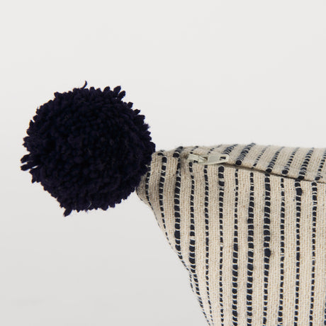 Krystal 18 x 18 Cream/Black Pom Pom Pillow Cover w/Filler, Set of 2 from Mercana - Luna Furniture