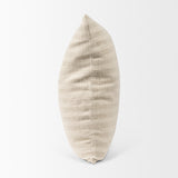 Jace 22x22 Cream/Beige Stripe Linen-Cotton Square Pillow Cover w/Down Filler, Set of 2 from Mercana - Luna Furniture