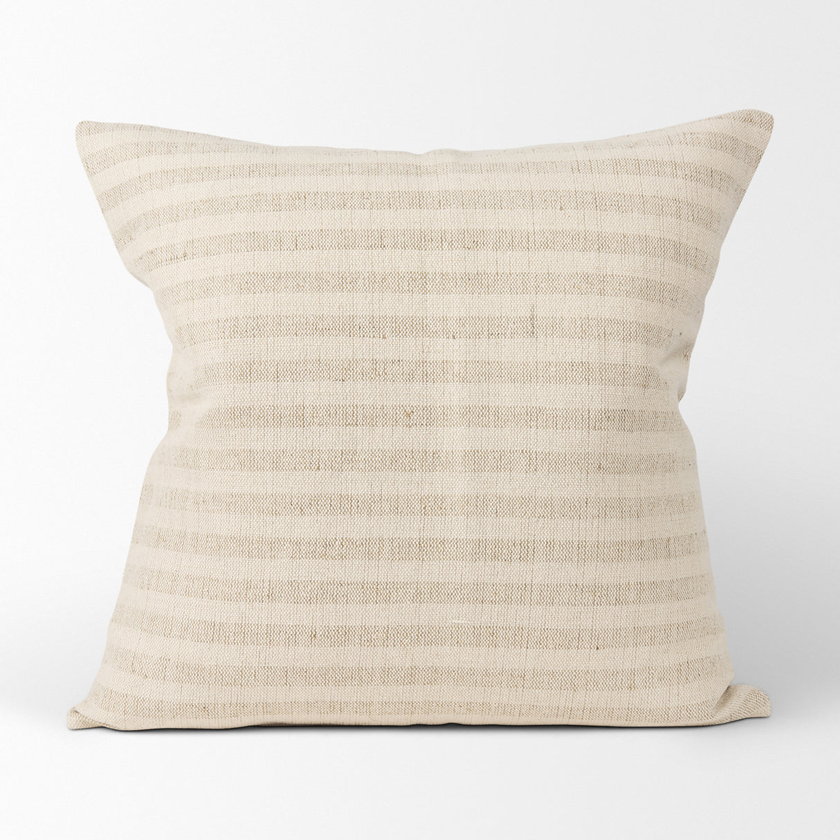 Jace 22x22 Cream/Beige Stripe Linen-Cotton Square Pillow Cover w/Down Filler, Set of 2 from Mercana - Luna Furniture