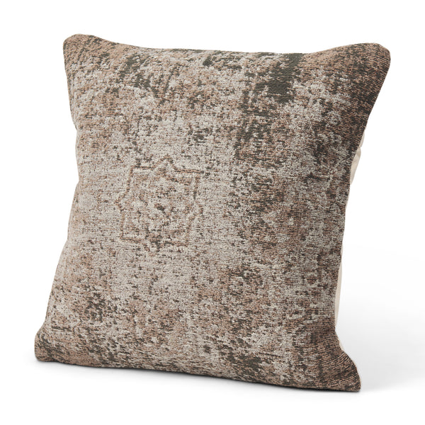Khloe 20x20 Taupe Square Pillow Cover w/Down Filler, Set of 2