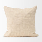 Jacory 22x22 Cream Checker Textured Decorative Square Pillow Cover w/Down Filler, Set of 2 from Mercana - Luna Furniture