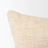 Jacory 22x22 Cream Checker Textured Decorative Square Pillow Cover w/Down Filler, Set of 2 from Mercana - Luna Furniture